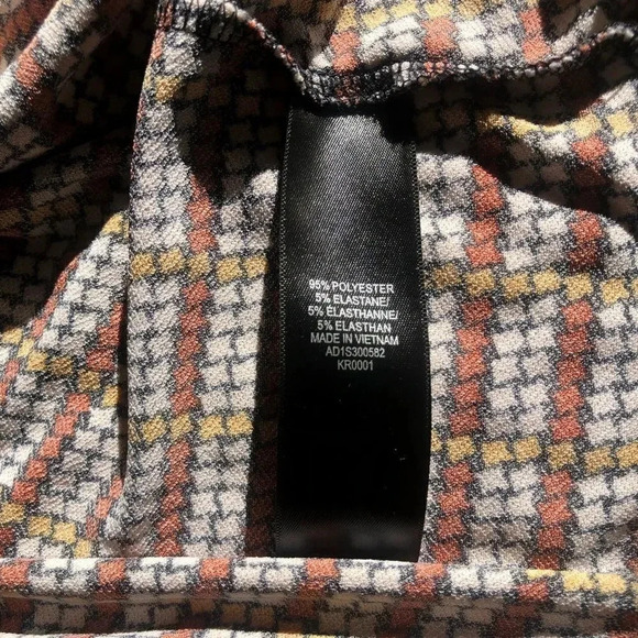 𝅺Adrianna Papell brown/yellow long sleeve blouse L - Picture 8 of 13